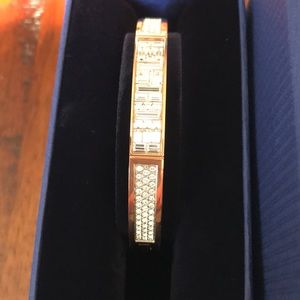 Swarovski Cry/pro rose gold tone crystal bangle